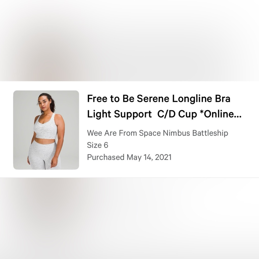 Lululemon Free to be Serene Longline Bra